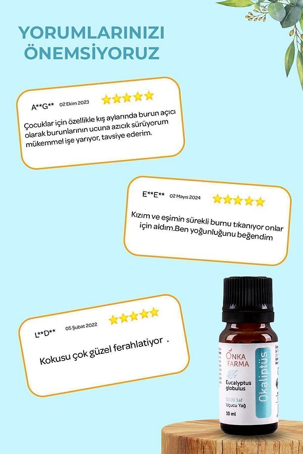 Onka Farma %100 Saf Okaliptüs Uçucu Yağı 10 ml - 7