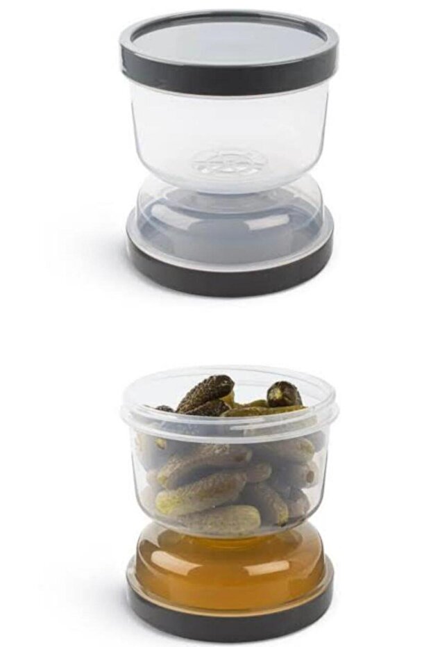 1 Piece Hourglass Model Olive Pickled Storage Container Storage Container with Strainer - 3