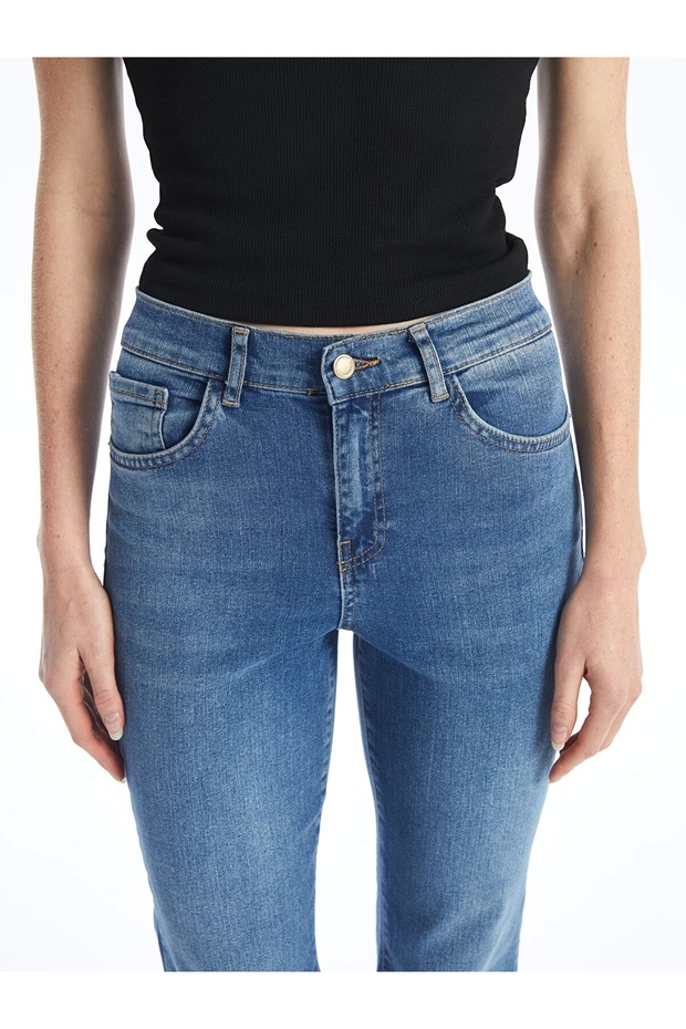 LCW Jeans İNDİGO Mars Flare Kadın Jean Pantolon - 3