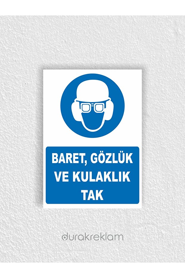 Hard Hat and Goggles Warning Sign A4