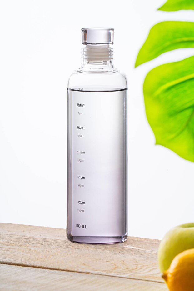 Pury Black Glass Water Bottle - 500 ml