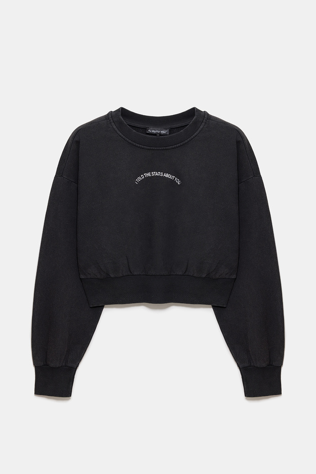 Printed Stone Embroidered Sweatshirt