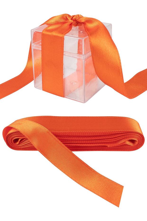 Orange Satin Ribbon 2 cm 10 Meters, Bohça Dowry Special Day Gift Decoration Ribbon