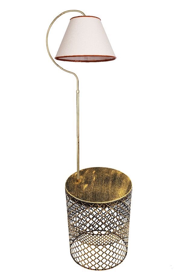 Lambader Gold Sehpalı Elips Siyah Sarı Patine (GOLD ÇEMBER) Krem Şapka - 5