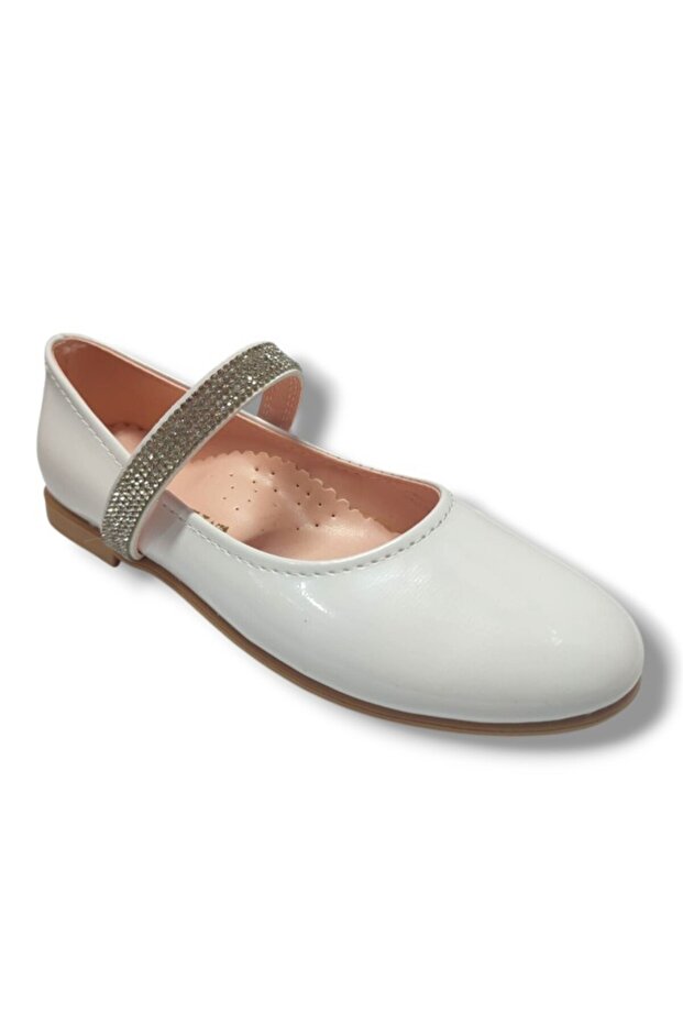 İremsu Patent Leather Stoned Rubber Band Girls' Ballerinas 26-30