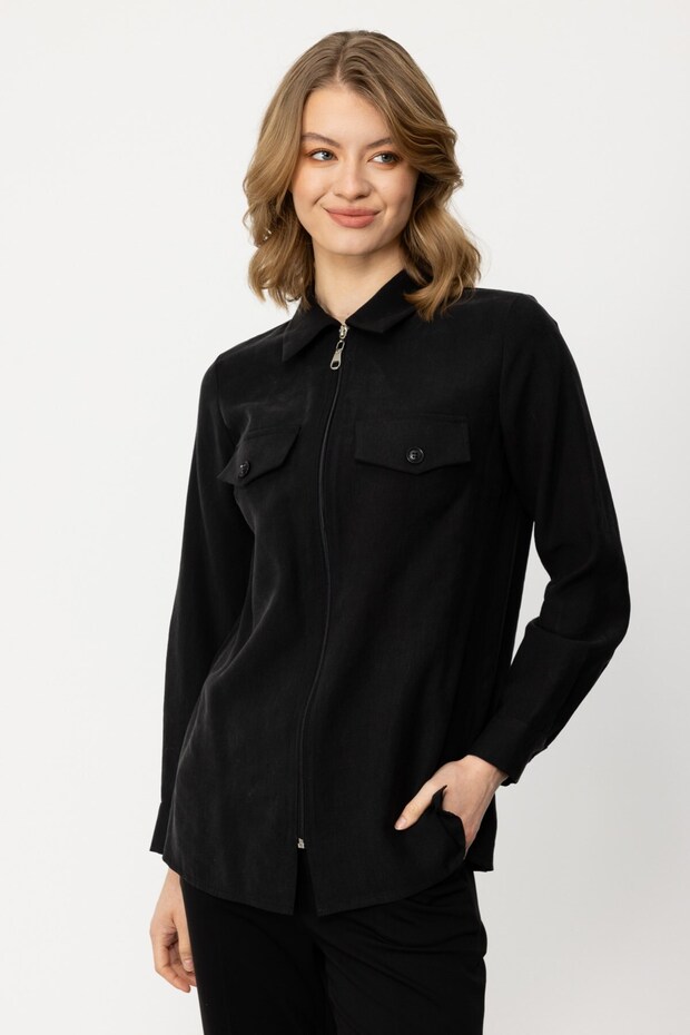 Fermuarlı Gömlek - 1