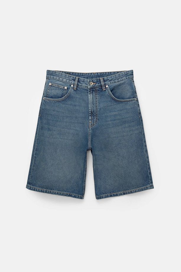Baggy denim bermuda şort - 7