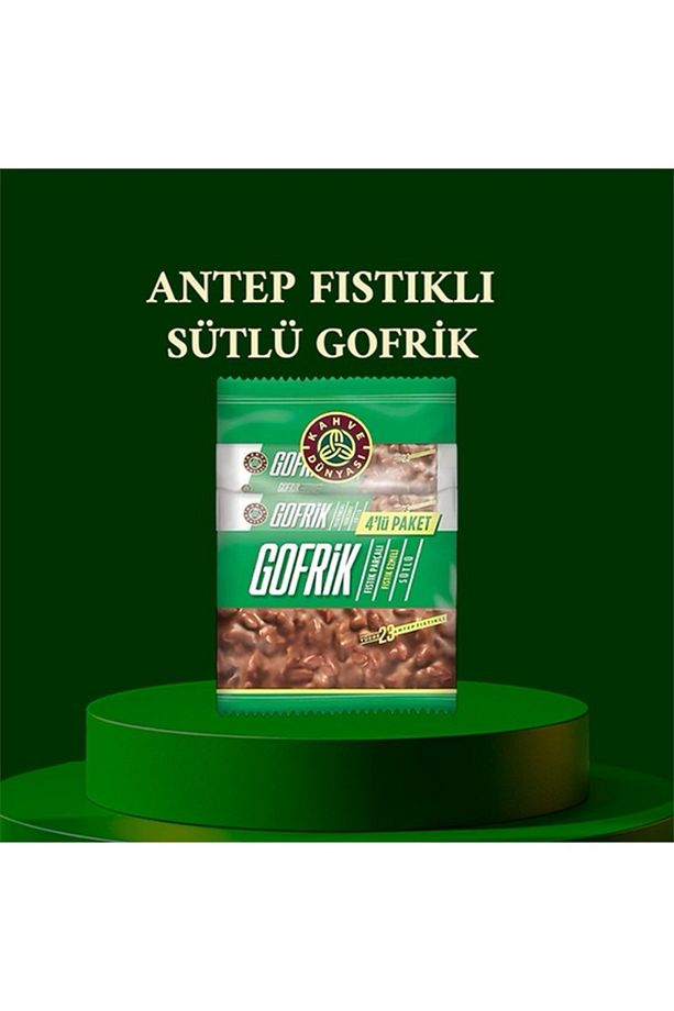 Antep Fıstıklı Sütlü Gofrik Çikolata 33 Gr (4 Adet) - 1