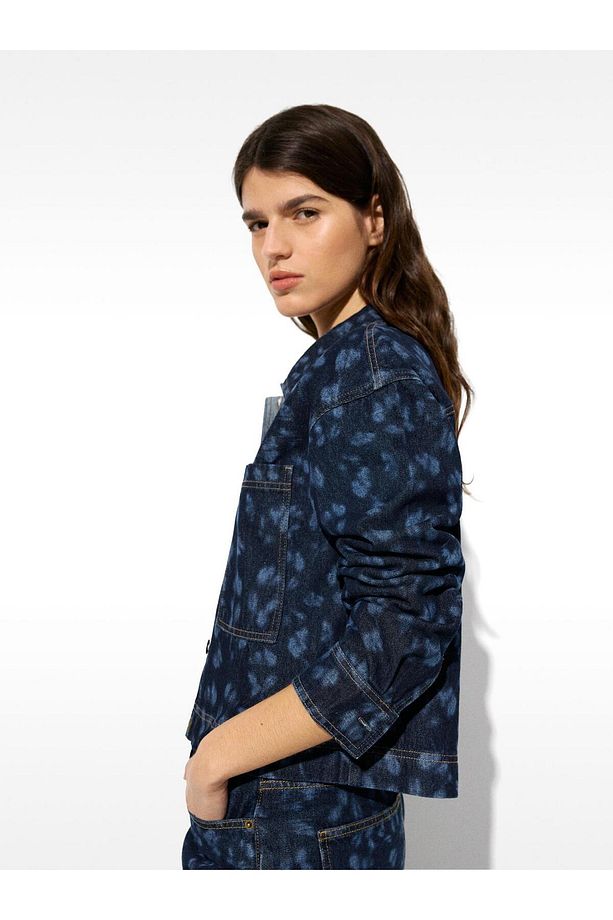 Desenli Denim Ceket - 3