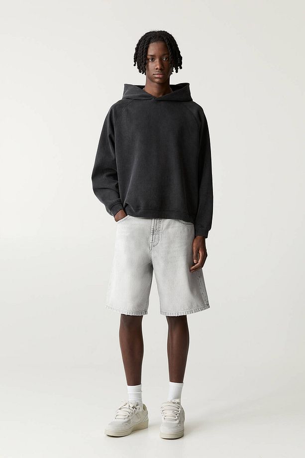 Baggy denim bermuda şort - 1