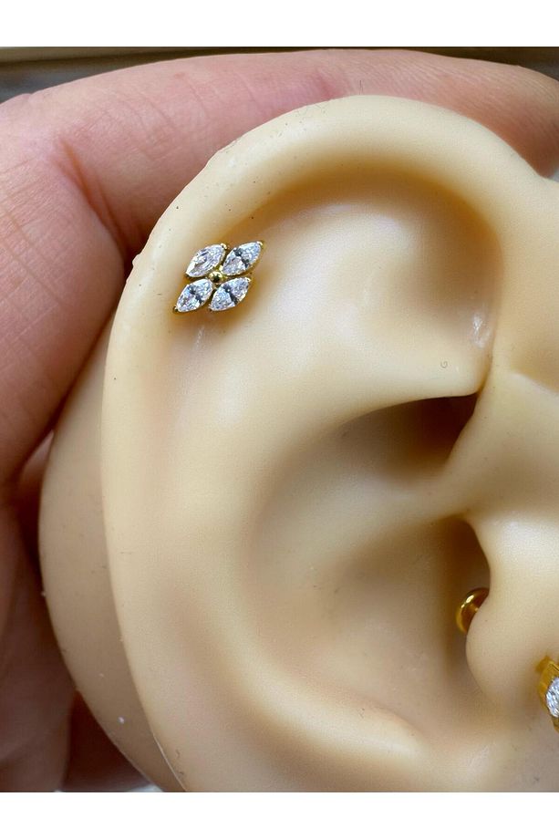 1 adet G23 TİTANİUM ( TİTANYUM) HELİX TRAGUS CONCH UYUMLU PİERCİNG - 3