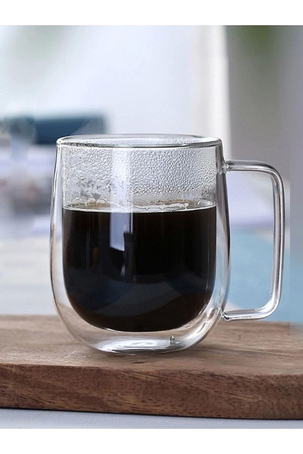 Çift Cidarlı Cam Bardak Kupa Çift Katlı Isı Yalıtımlı Espresso Latte Bardağı 2 Adet - 4