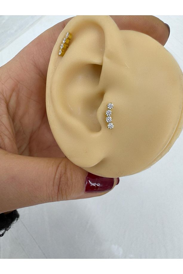 1 adet G23 TİTANİUM ( TİTANYUM) HELİX TRAGUS CONCH UYUMLU PİERCİNG - 3