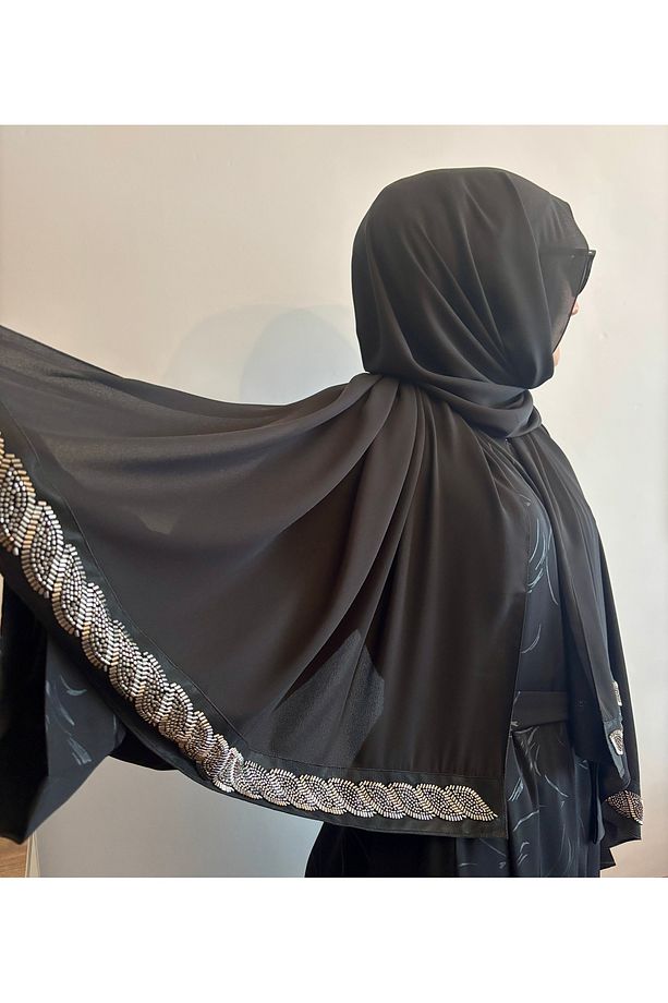 Abiye Şal & Şerit Taş İşlemeli Abiye Şal - 6