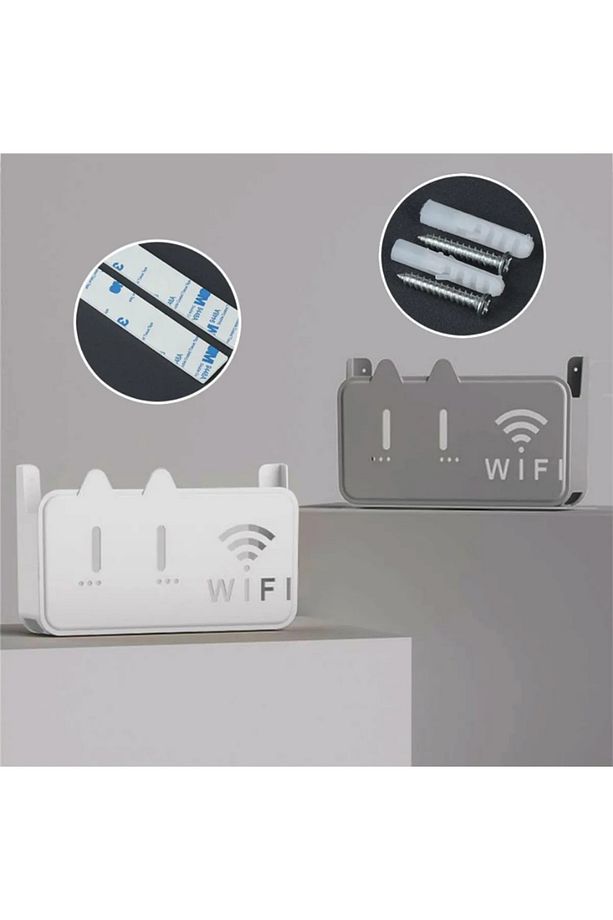 Beyaz Pleksi Kedi Desenli Wifi Kutusu Duvar Asılabilir Sigorta Ve Modem Saklama Kutusu 25x15x6 Cm - 6
