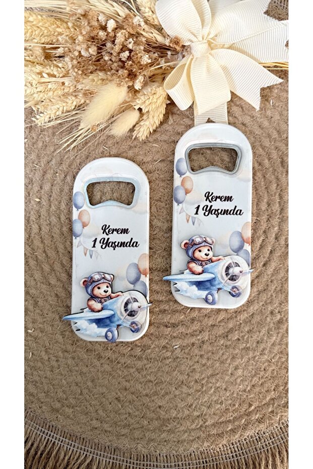 Baby Gift Opener Magnet with 10 Wooden Embossing Figures