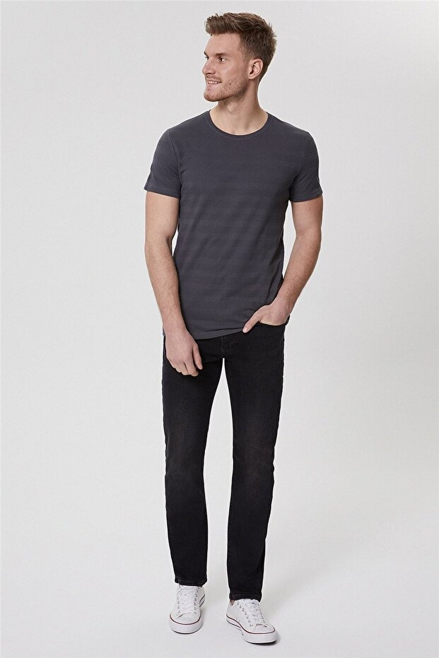 Baines Men's 100% Cotton Crew Neck T-Shirt Dark Gray