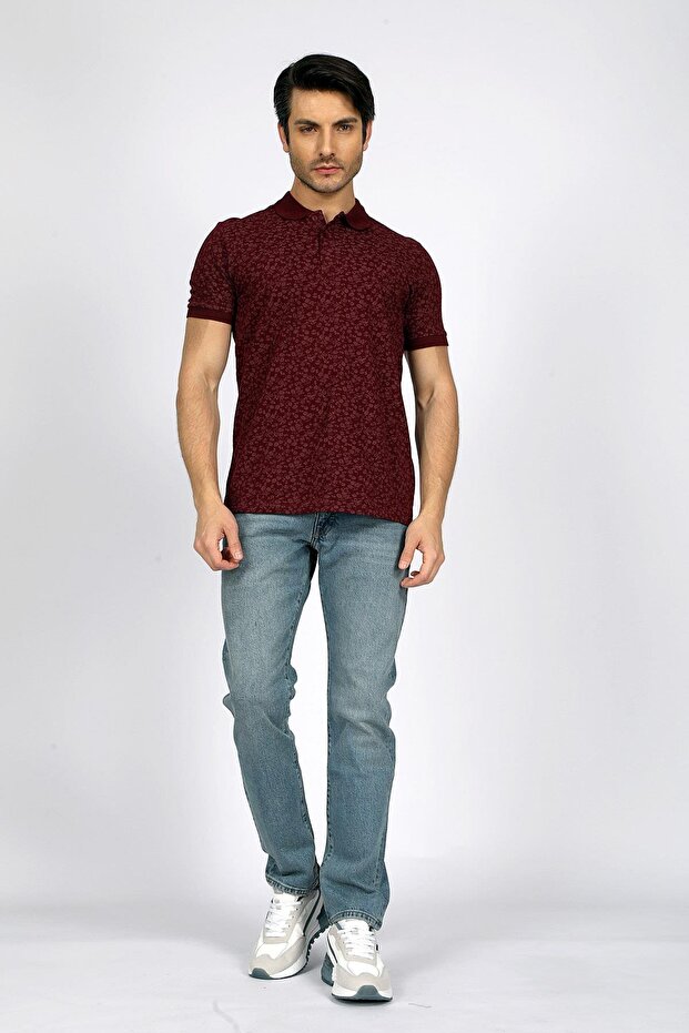 Newfresh Men's 100% Cotton Polo Neck T-Shirt Plum