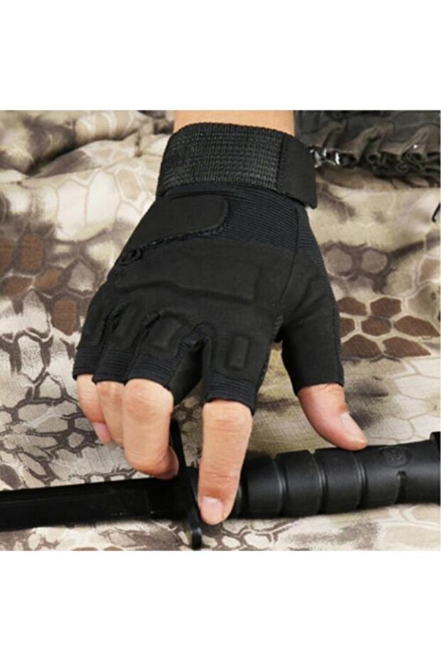 Unisex Siyah Taktik Eldiven - 5