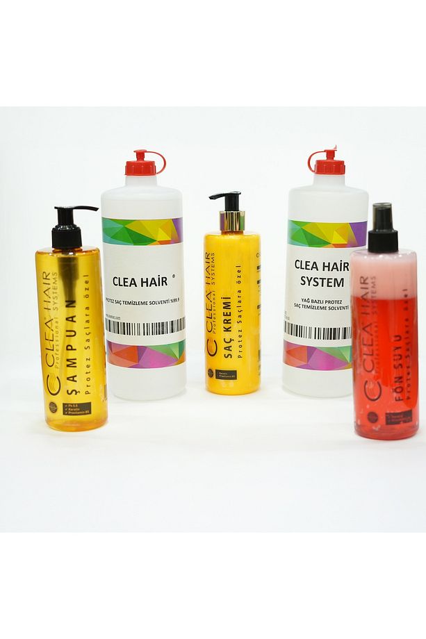 PROTEZ SAÇLARA ÖZEL ŞAMPUAN+1LİTRE SOLVENT+SAÇ KREMİ+C22 MUADİLİ YAĞ BAZLI+FÖN SUYU - 1