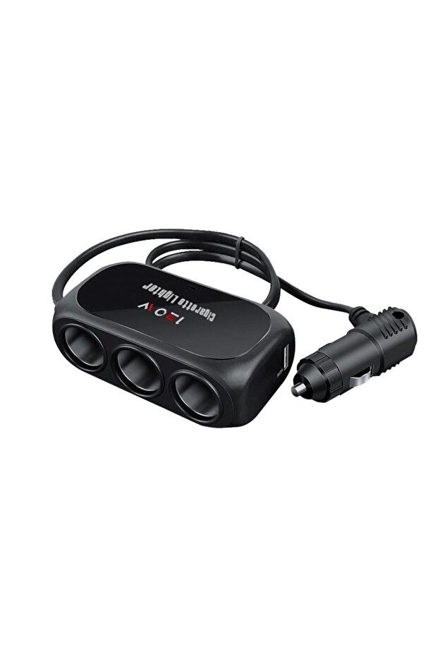CH32 Car One Tow Three Power Dual USB Interface Car Charger Multi-function Car Power Adapter Plug