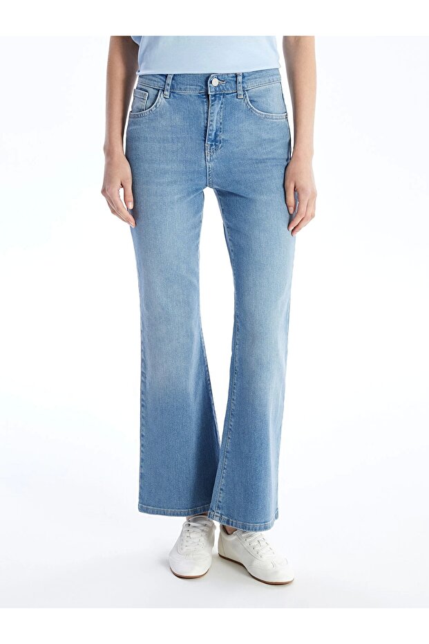 LCW Jeans İNDİGO Mars Flare Kadın Jean Pantolon - 3