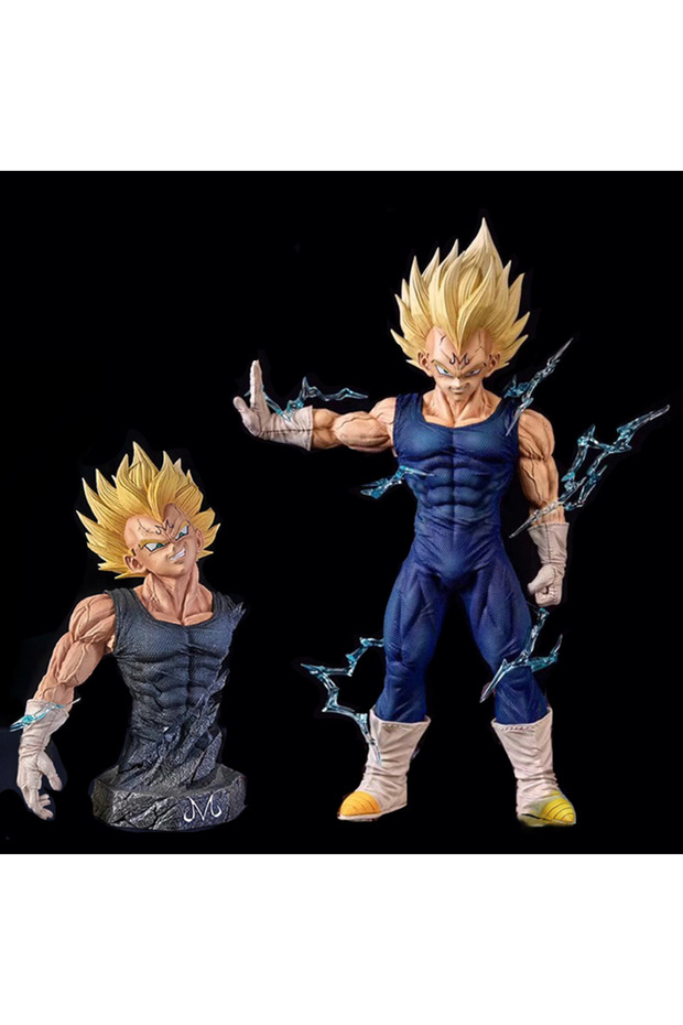 Bandai No box 26cm Anime Dragon Ball Z Majin Vegeta Figure Replace Head Pvc Action Figures Vegeta Fi
