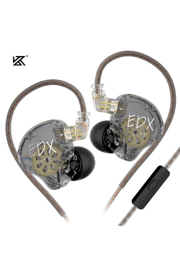 EDXlite Grey MIC KZ EDX Lite HIFI Bass Earphones Stereo Music Earbuds In Ear Monitor Stage Live Head