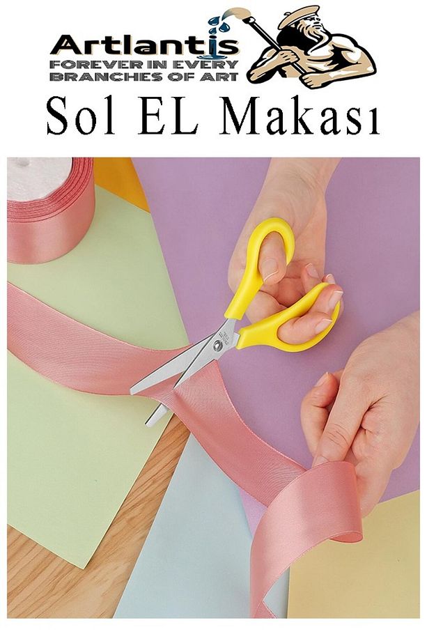 Sol El Makası 2 Adet Solak Okul Makası Plastik Saplı Solel İçin Makas Okul Öğrenci Makası Küt Uçlu P - 3