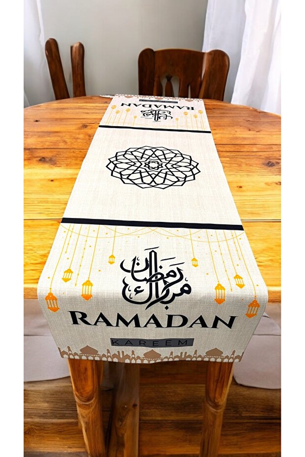 سجادة مزخرفة لرمضان، سجادة رمضان كريم لطاولات الإفطار 40 × 140