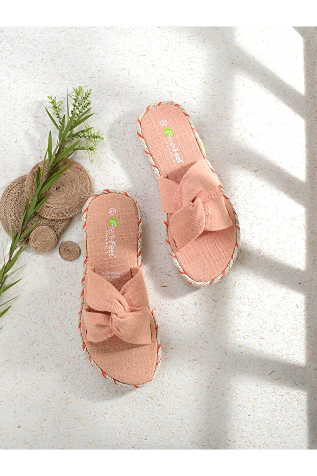 Twist Strap Open Toe Flat Sandal
