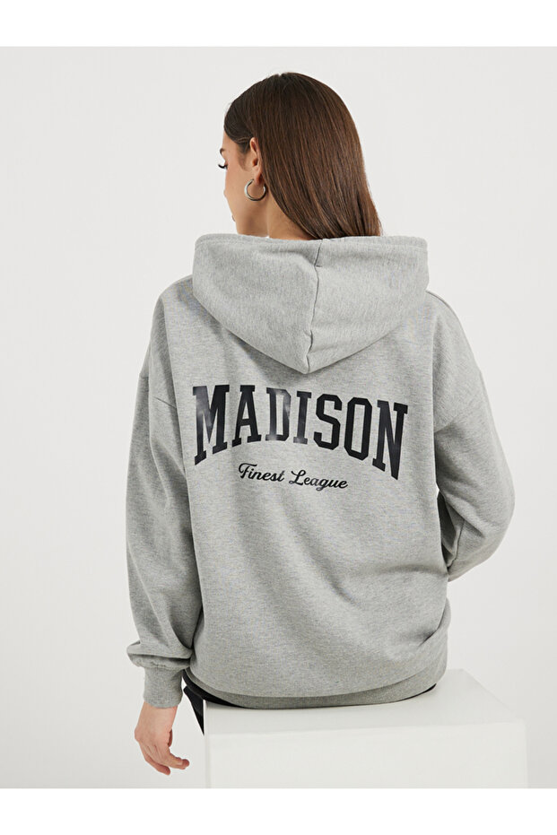Oversized Longline  Slogan Hoodie