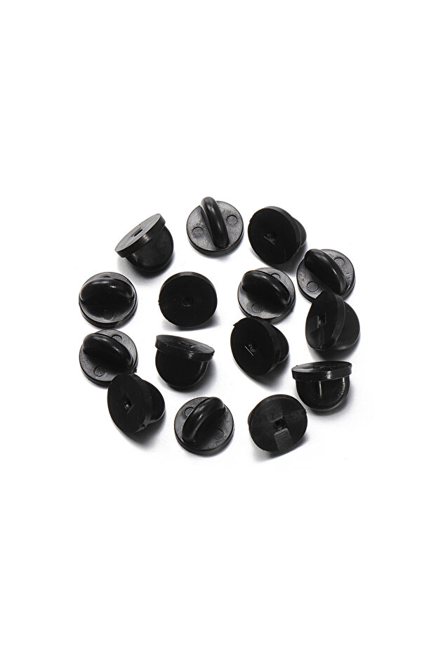 black 50pcs Black Brooch Pin Back Squeeze Badge Holder Butterfly Clasp Clutch
