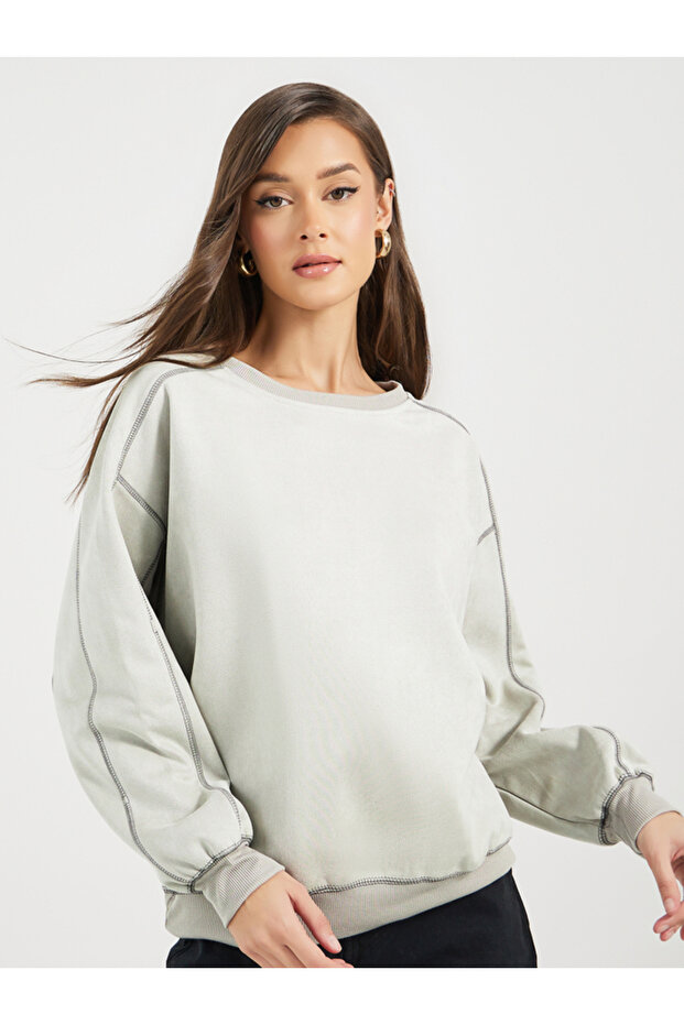 Overlock Seam Regular Fit Sweatshirt