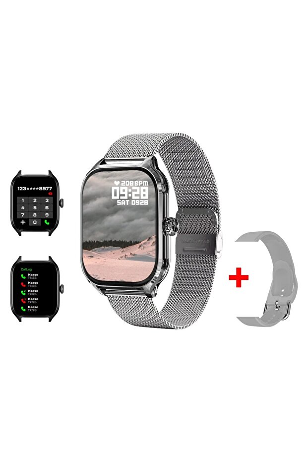 Silver ML H9 New Smart Watch 2.01 Inch HD Display Answer Make Call Message Preview Sport Modes DIY D