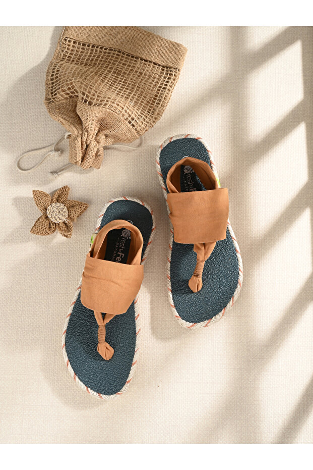 T-Strap Slingback Flat Sandals