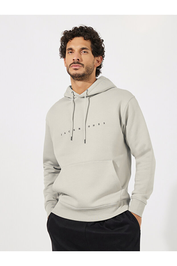 Minimal Logo Print Relaxed Fit Hoodie