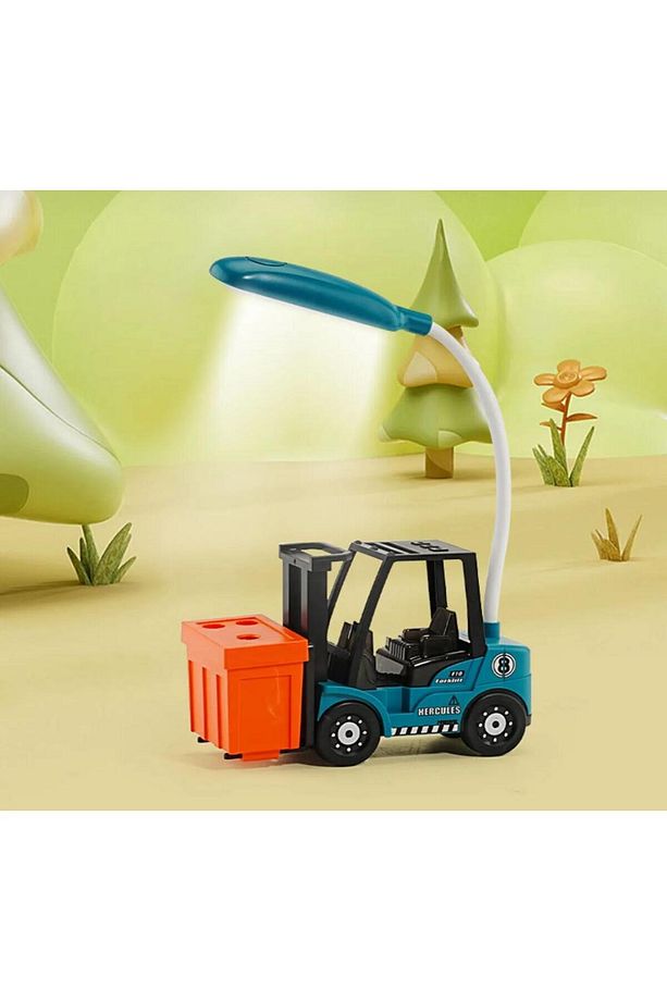 Sevimli Forklift Tasarımlı Masa Lambası Çocuk Odası Gece Lambası Kalemlik ve Kalemtraş Usb Şarj - 1