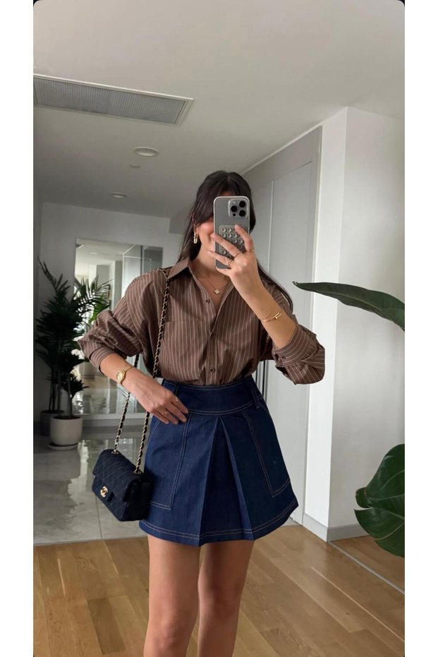 Women's Pocket Detailed Striped Shirt