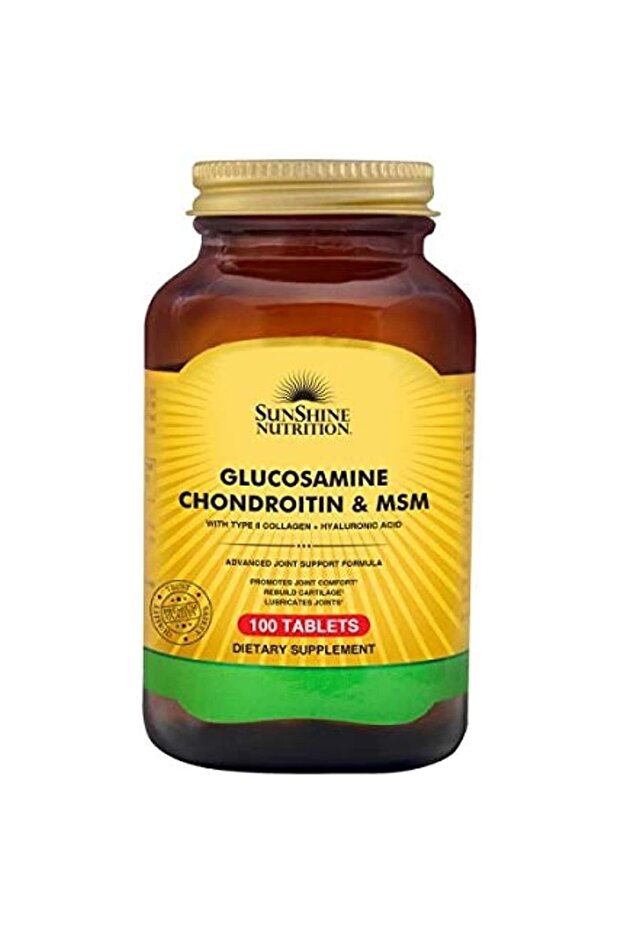 SUNSHINE GLUCOSAMINE CHONDROITIN & MSM TAB 100S