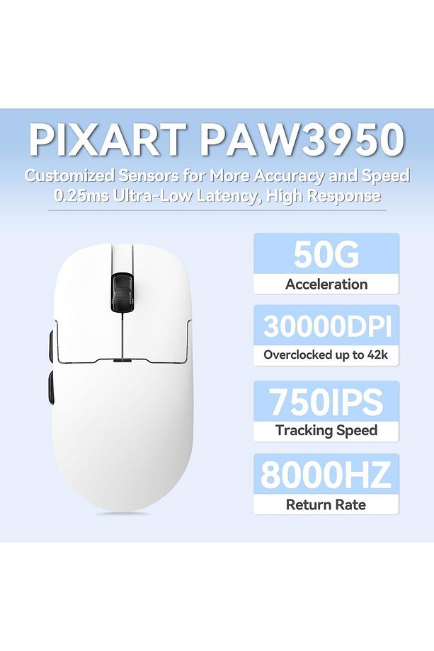 AJ159 APEX 8K Oyun Mouse, 3 Modlu TFT Ekranlı Manyetik Şarj İstasyonu,PAW3950 Sensör, 56 Gram - 4