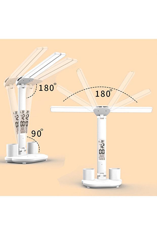 مصباح طاولة LED مزدوج الرأس بمنفذ USB - 5
