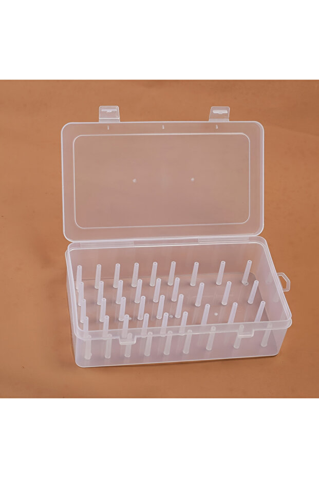transparent 42 spool sewing thread sorting box, portable large capacity needle and thread holder, ha