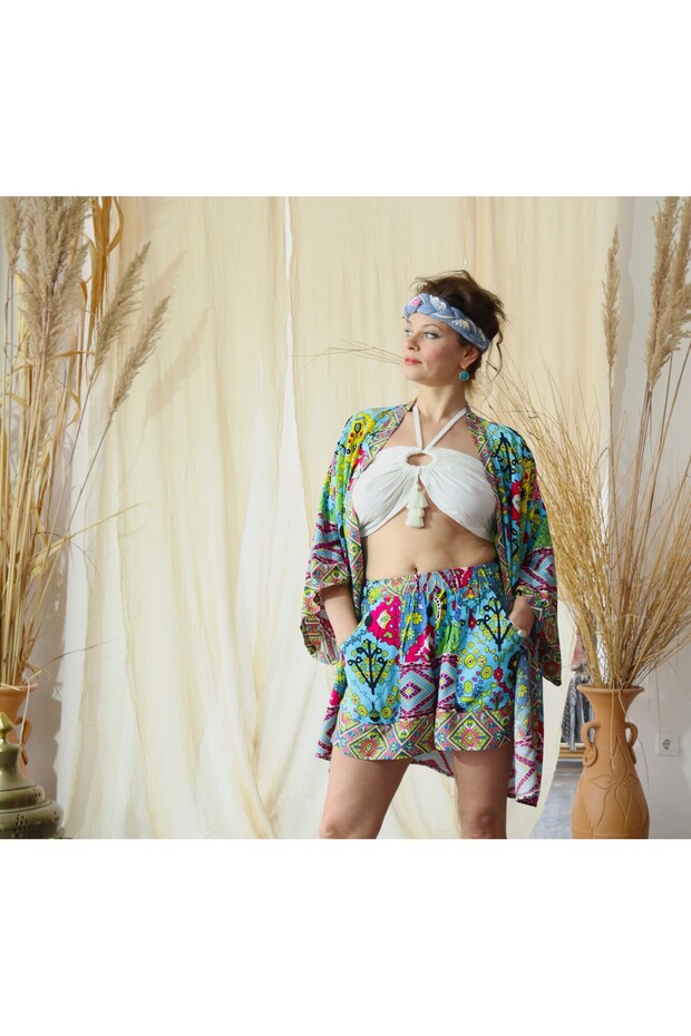 Marrakech Midi Kaftan and Shorts Set