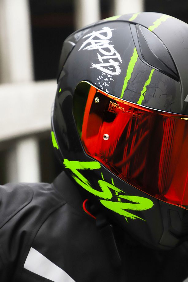 RAPID 2 RACE RAVEN MAT SİYAH-GRİ-NEON SARI KASK - 6