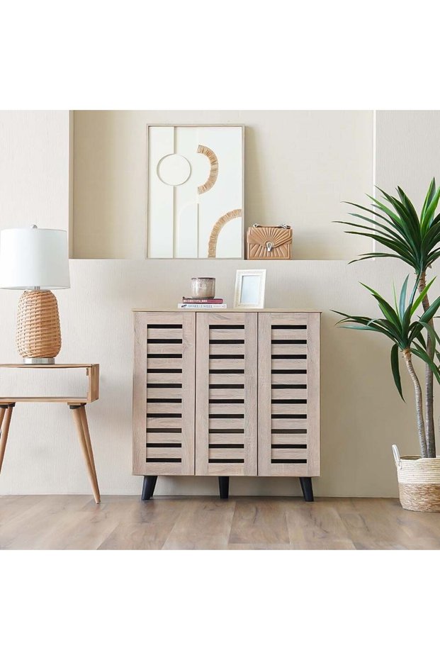 Jax 3-door Shoe Cabinet - Sonoma Oak L90xw32xh91cm