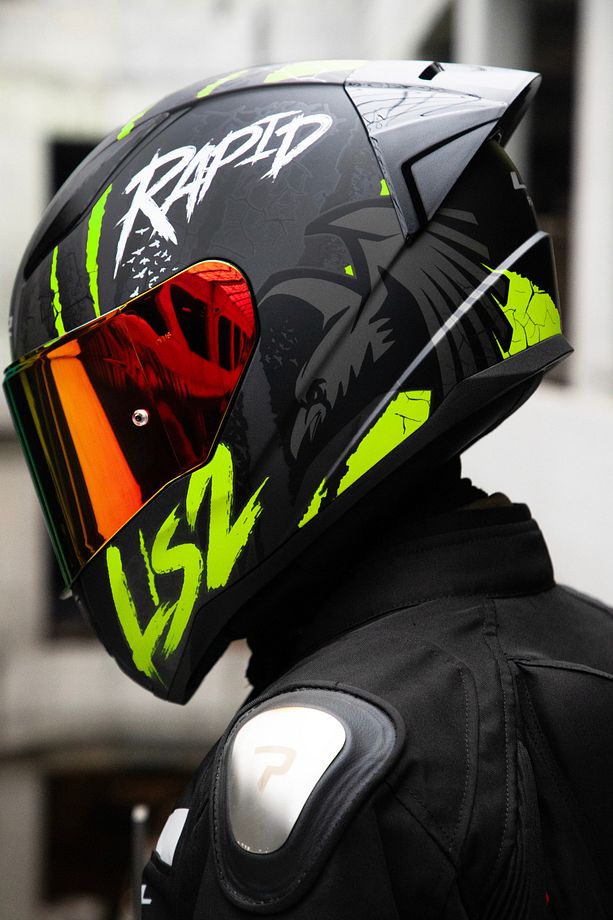 RAPID 2 RACE RAVEN MAT SİYAH-GRİ-NEON SARI KASK - 1