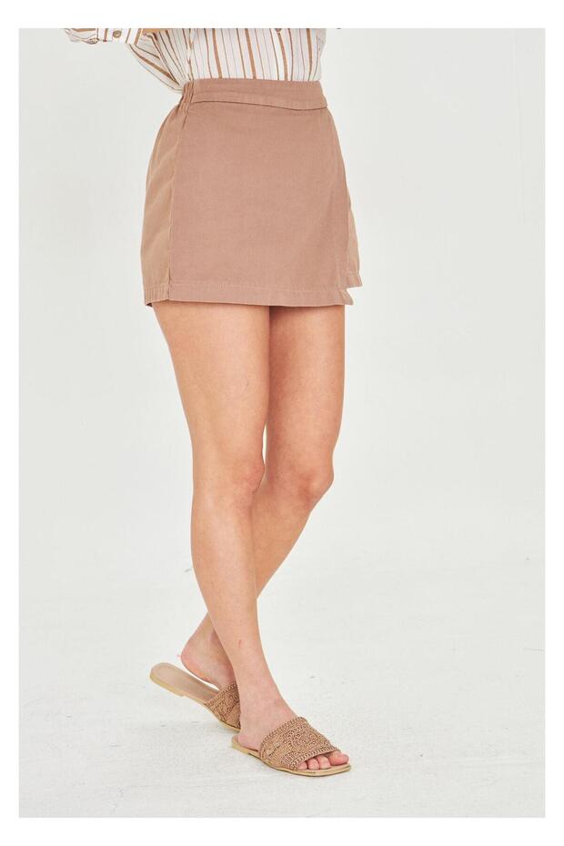 Gabardin Şort Etek - 4