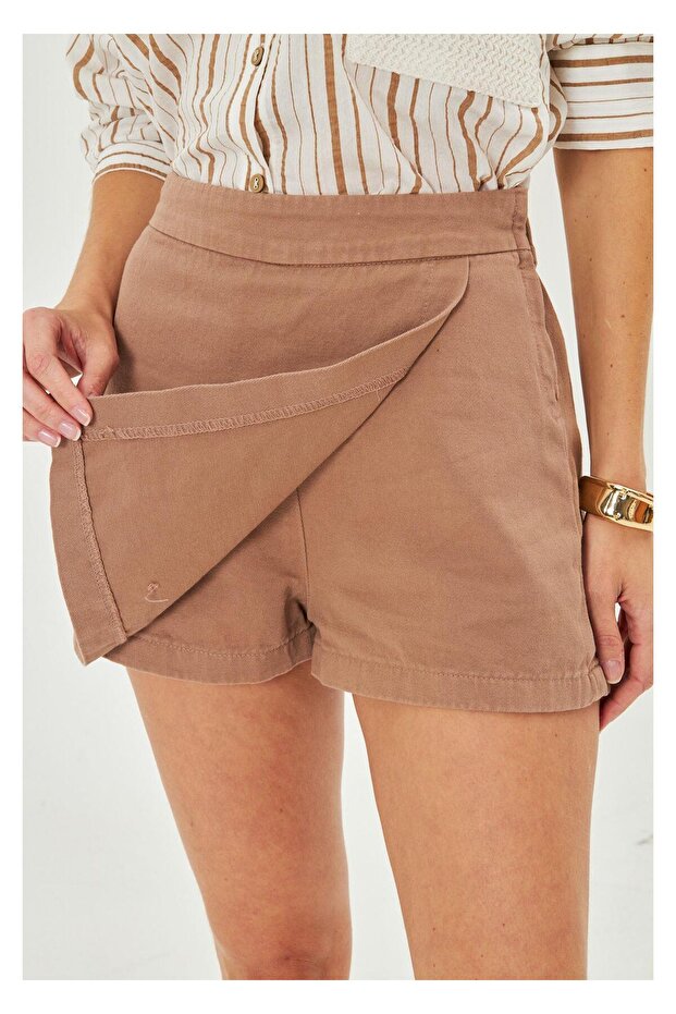 Gabardin Şort Etek - 2