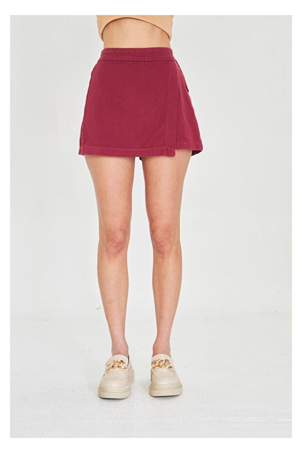 Gabardin Şort Etek - 3